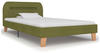 vidaXL Bedframe With LED in Green Fabric 90 x 200 cm
