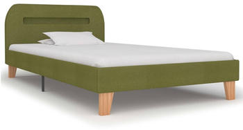 vidaXL Bedframe With LED in Green Fabric 90 x 200 cm