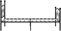 vidaXL Bettgestell mit Lattenrost Schwarz Metall 90&times;200 cm