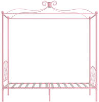 vidaXL Himmelbett-Gestell Rosa Metall 100 x 200 cm