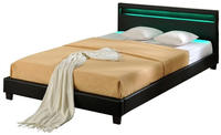 Corium LED Polsterbett Paris Bettgestell mit LED Beleuchtung Doppelbett aus