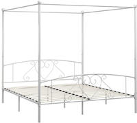 vidaXL Himmelbett-Gestell Wei&szlig; Metall 180 x 200 cm