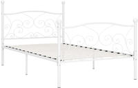 vidaXL Bettgestell mit Lattenrost Wei&szlig; Metall 90 x 200 cm