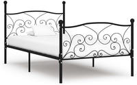 vidaXL Bettgestell mit Lattenrost Schwarz Metall 100 &times; 200 cm