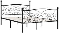Bettgestell Mit Lattenrost Schwarz Metall 160 &times; 200 Cm Vidaxl