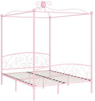 vidaXL Himmelbett-Gestell Rosa Metall 160 x 200 cm