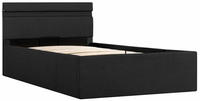 vidaXL Bett mit Bettkasten Hydraulisch LED Dunkelgrau Stoff 90x200 cm