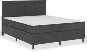 vidaXL Boxspringbett dunkelgrau Stoff 180x200cm (3054796)