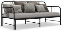 vidaXL Tagesbett Ausziehbar Schwarz Metall 90x200 cm