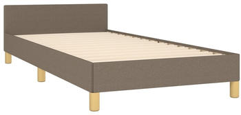 vidaXL Bettgestell mit Kopfteil Stoff 100x200cm taupe