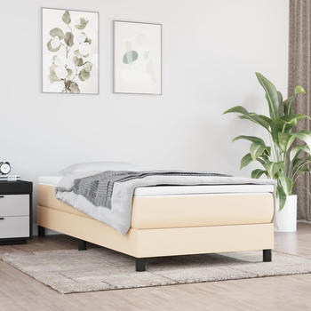 vidaXL Boxspringbett Stoff 90x200cm creme