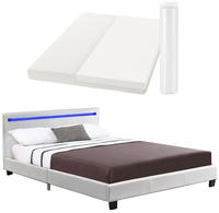 Polsterbett Verona 120x200 Cm Bettgestell Inkl. Led-beleuchtung, Lattenrost &