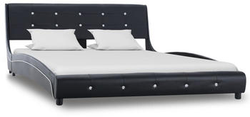vidaXL Bett mit Matratze schwarz Kunstleder 140x200cm 277576