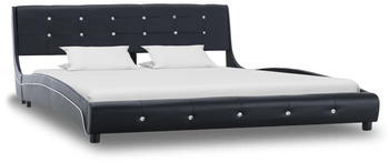 vidaXL Bett mit Matratze schwarz Kunstleder 160x200cm 277577