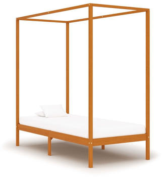 vidaXL Himmelbett-Gestell Honigbraun Massivholz Kiefer 90x200cm (283256)