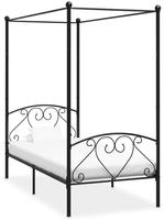 vidaXL Himmelbett-Gestell Schwarz Metall 100 x 200 cm