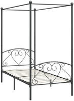 vidaXL Himmelbett-Gestell Grau Metall 100 x 200 cm