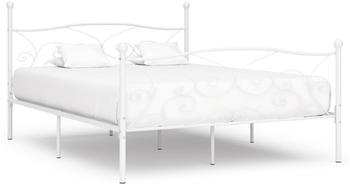 vidaXL Bettgestell mit Lattenrost weiß Metall 180x200cm (284452)