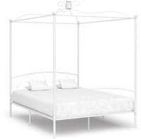 vidaXL Himmelbett-Gestell Wei&szlig; Metall 180 x 200 cm