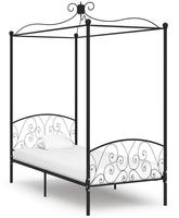 vidaXL Himmelbett-Gestell Schwarz Metall 90 x 200 cm