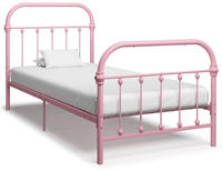 vidaXL Bettgestell Rosa Metall 90&times;200 cm