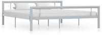 vidaXL Bettgestell Grau und Wei&szlig; Metall 180 &times; 200 cm