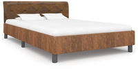 vidaXL Bettgestell Braun Wildleder-Optik 120 &times; 200 cm