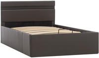 vidaXL Bett mit Bettkasten Hydraulisch LED Grau Kunstleder 100x200 cm