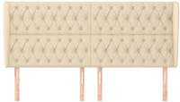vidaXL Kopfteil mit Ohren Creme 203x23x118/128 cm Stoff
