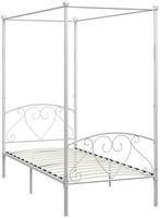 vidaXL Himmelbett-Gestell Wei&szlig; Metall 100 x 200 cm