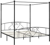 vidaXL Himmelbett-Gestell Schwarz Metall 180 x 200 cm
