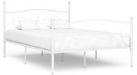 vidaXL Bettgestell mit Lattenrost Wei&szlig; Metall 140 &times; 200 cm
