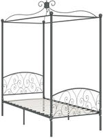vidaXL Himmelbett-Gestell Grau Metall 90 x 200 cm