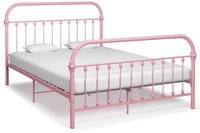 vidaXL Bettgestell Rosa Metall 120x200 cm
