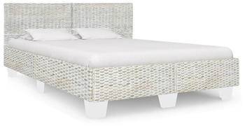 vidaXL Bettgestell grau Natur Rattan 140x200cm 283091