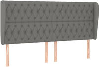 vidaXL Kopfteil mit Ohren Dunkelgrau 203x23x118/128 cm Stoff