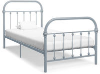 Bettgestell Grau Metall 90&times;200 Cm Vidaxl