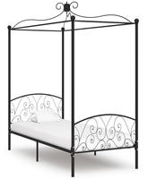 vidaXL Himmelbett-Gestell Schwarz Metall 100 x 200 cm