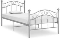 vidaXL Bett Grau Metall 100x200 cm