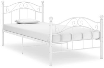 vidaXL Bett Metall 100x200cm wei&szlig; (324992)