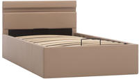 vidaXL Bett mit Bettkasten LED Cappuccino-Braun Kunstleder 100x200 cm