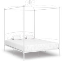 vidaXL Himmelbett-Gestell Wei&szlig; Metall 160 x 200 cm