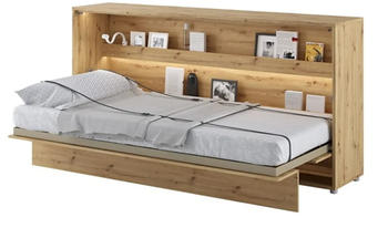Meblini Bed Concept BC-06 90x200cm horizontal artisan-eiche