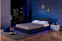 Home Deluxe - Led Bett Asteroid - Schwarz, 140 X 200 Cm - Inkl. Matratze Und