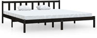 vidaXL Massivholzbett Schwarz Kiefer 200x200 cm