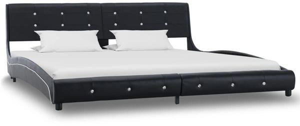 vidaXL Bett mit Matratze schwarz Kunstleder 180x200cm 277578