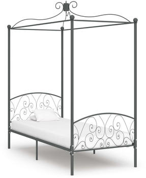 vidaXL Himmelbett-Gestell grau Metall 100x200cm (284481)