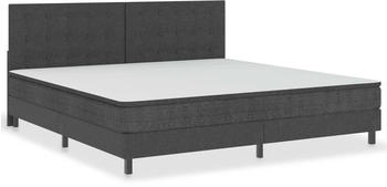 vidaXL Boxspringbett dunkelgrau Stoff 200x200cm (3054715)