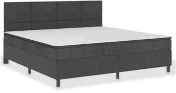 vidaXL Boxspringbett dunkelgrau Stoff 200x200cm (3054801)
