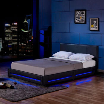 Home Deluxe LED Bett ASTEROID 180 x 200cm schwarz
